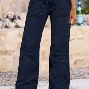 Flamingals Solid Seam Detail draw string Straight Leg Pants 2XL 14/16